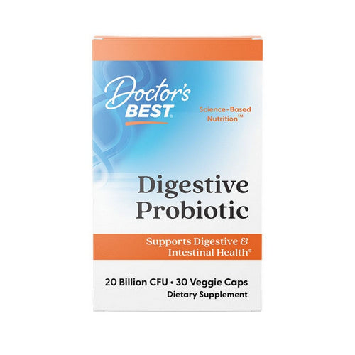 Doctors Best, Digestive Probiotic With Howaru, 20 Billion CFU, 30 Veggie Caps