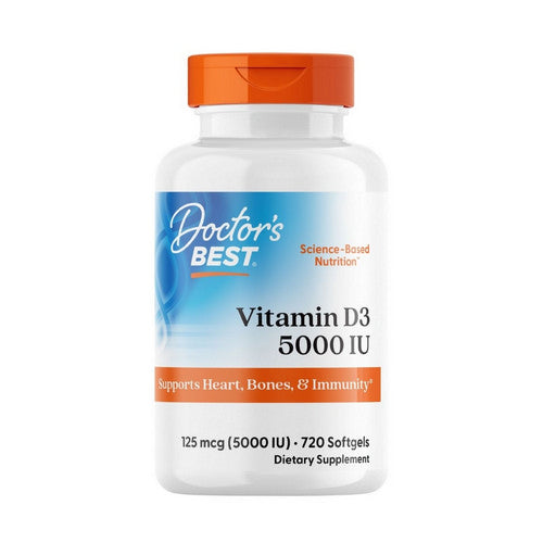 Doctors Best, Vitamin D3, 125 Mcg (5,000 IU), 720 Softgels