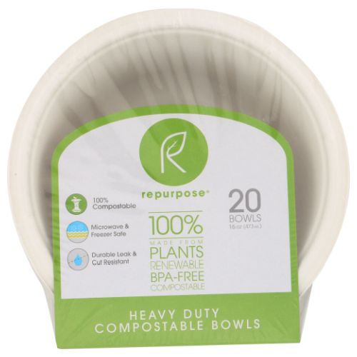 Repurpose, Bowls Compostable, 16 Oz, 20 Count (Case of 12)