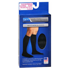 Loving Comfort, Men'S Medical Socks Mild Compression X-Large Black, 1 Pair