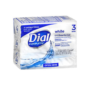 Dial, Refresh And Renew Antibacterial Deodorant Bar Soap White, 3 X 4 Oz bars