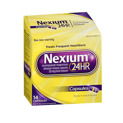 Nexium 24HR, Esomeprazole Magnesium Acid Reducer, 20 Mg, 14 Caps