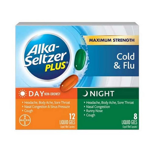 Alka-Seltzer, Cold And Flu Liquid Gels Day & Night, 20 Caps