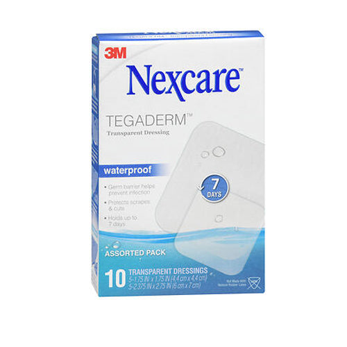 Nexcare, Tegaderm Transparent Dressings Waterproof Assorted, 10 Each