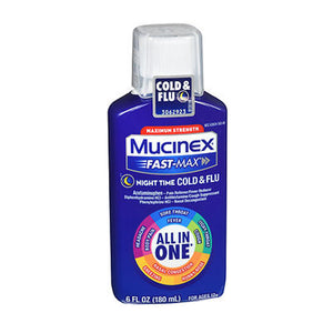 Mucinex, Fast-Max Night Time Cold & Flu Liquid, 6 Oz