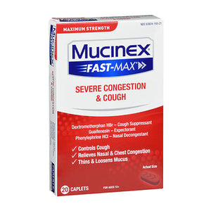 Mucinex, Fast Max Severe Congestion & Cough Caplets, 20 Caplets