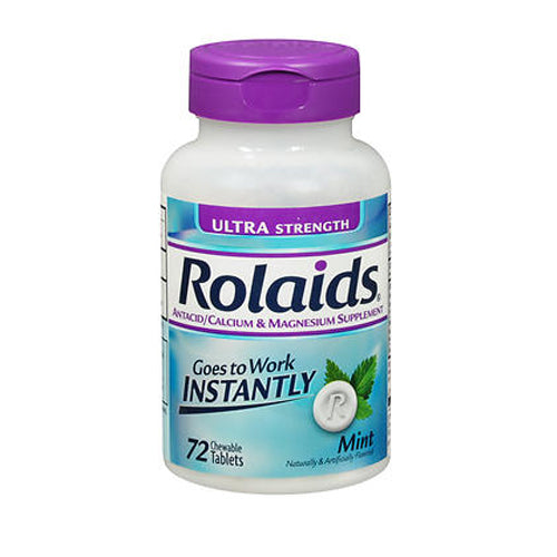 Rolaids, Ultra Strength Goes To Work Instantly Mint, 72 Chewable Tabs