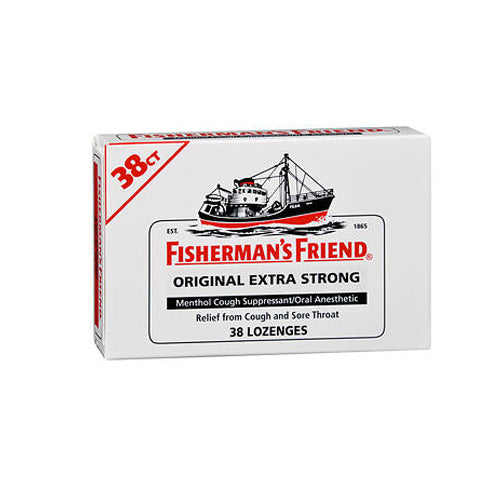 Fisherman's Friend, Menthol Cough Suppressant Oral Anesthetic Lozenges Original Extra Strong, 38 Count