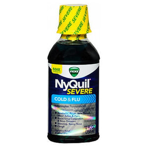 Vicks, Nyquil Severe Cold And Flu Liquid, 12 Oz