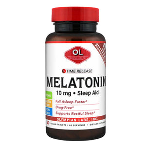Olympian Labs, Melatonin Time Release Maximum Strength, 10 Mg, 60 Vegan Tabs