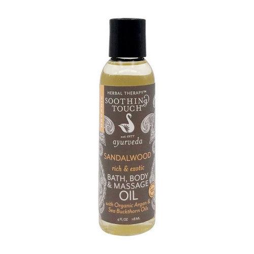 Soothing Touch, Ayurveda Bath Body And Massage Oil Sandalwood, 4 Oz