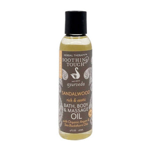 Soothing Touch, Ayurveda Bath Body And Massage Oil Sandalwood, 4 Oz