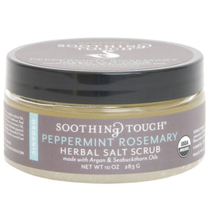 Soothing Touch, Organic Herbal Salt Scrub Peppermint Rosemary, 10 Oz