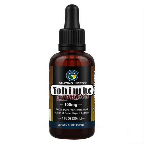 Amazing Herbs, Yohimbe Express Liquid Extract Alcohol Free, 100 Mg, 1 Oz