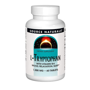 Source Naturals, L-Tryptophan with Vitamin B-6, 1000 mg, 60 Tabs
