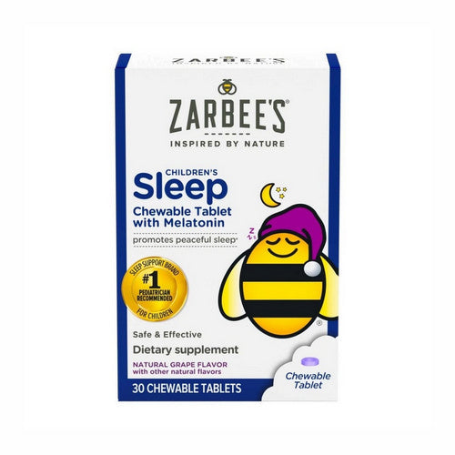 Zarbees, Naturals Children'S Sleep With Melatonin Chewable Tablets Natural Grape, 30 Count