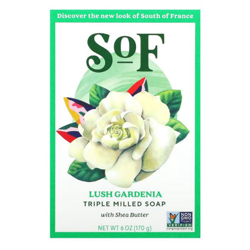 South Of France Soaps, French Milled Oval Soap, Lush Gardenia 6 oz