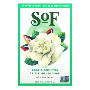 South Of France Soaps, French Milled Oval Soap, Lush Gardenia 6 oz