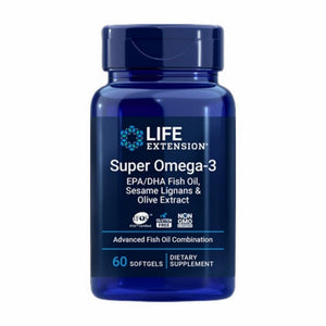 Life Extension, Super Omega-3 EPA/DHA Fish Oil Sesame Lignans & Olive Extract, 60 Softgels