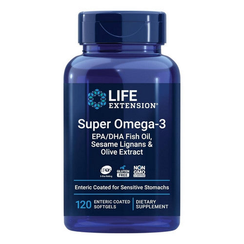Life Extension, Super Omega 3 EPA And DHA Fish Oil, 120 Enteric Coated Softgel