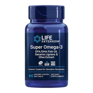 Life Extension, Super Omega-3 EPA/DHA Fish Oil, Sesame Lignans & Olive Extract Enteric Coated, 60 Soft Gels