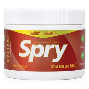 Xlear Inc, Spry Dental Defense Sugar Free Gum With Xylitol Natural Cinnamon, 100 Count