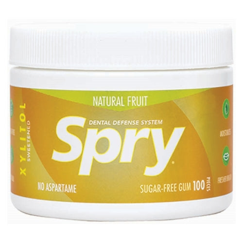 Xlear Inc, Spry Dental Defense Sugar Free Gum With Xylitol Natural Fruit, 100 Pieces