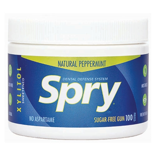 Xlear Inc, Spry Dental Defense Sugar Free Gum With Xylitol Natural Peppermint, 100 Count