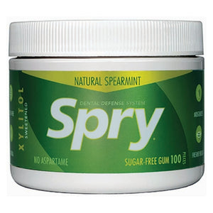 Xlear Inc, Spry Dental Defense Sugar Free Gum With Xylitol Natural Spearmint, 100 Count