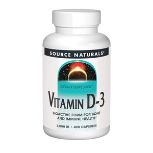 Source Naturals, Vitamin D-3, 2,000 IU, 400 Caps