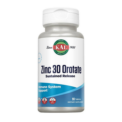 Kal, Zinc 30 Orotate Sustained Release, 30 Mg, 90 Tabs