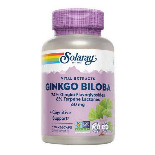 Solaray, Ginkgo Biloba Leaf Extract, 60 mg, 120 Caps