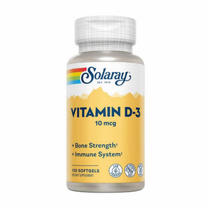 Solaray, Vitamin D-3, 400 IU, 120 Softgels
