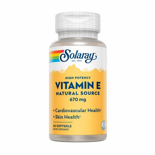 Solaray, Vitamin E Natural Source High Potency, 670 Mg, 60 Softgels