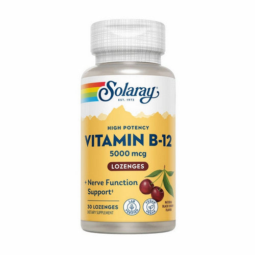 Solaray, Vitamin B-12, 5,000 mcg, 30 Lozenges