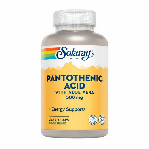 Solaray, Pantothenic Acid With Aloe Vera, 500 Mg, 250 Veg Caps