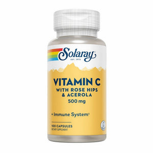 Solaray, Vitamin C With Rose Hips And Acerola, 500 Mg, 100 Caps