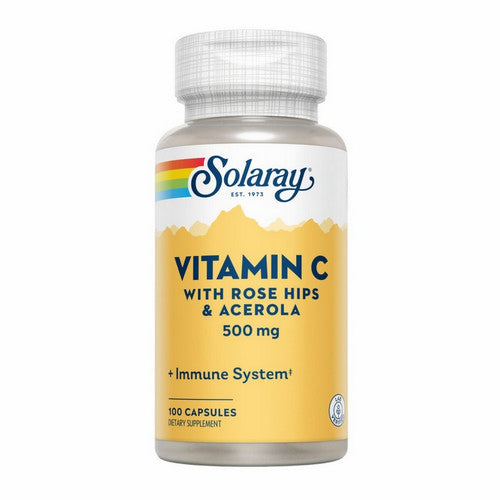 Solaray, Vitamin C With Rose Hips And Acerola, 500 Mg, 100 Caps