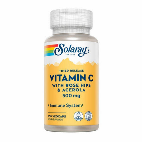 Solaray, Vitamin C With Rose Hips And Acerola, 500 Mg, 100 Caps