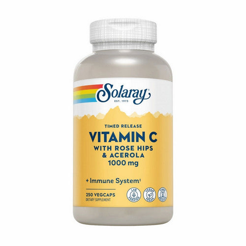 Solaray, Timed Release Vitamin C With Rose Hips And Acerola, 1000 Mg, 250 Veg Caps