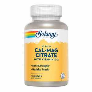 Solaray, Cal-Mag Citrate With Vitamin D-2 2:1 Ratio, 400 IU, 90 Veg Caps