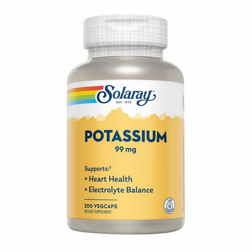 Solaray, Potassium, 99 mg, 200 Caps