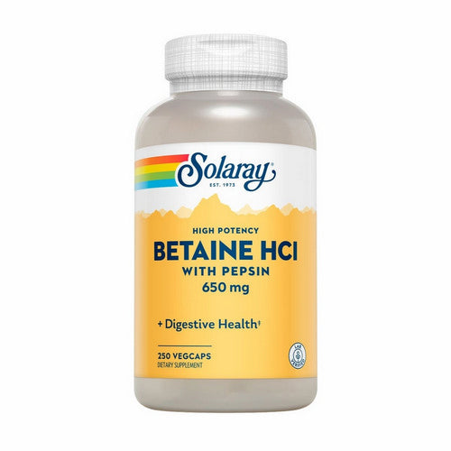Solaray, High Potency Betaine HCL With Pepsin, 650 Mg, 250 Veg Caps