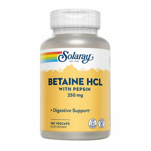 Solaray, Betaine Hcl With Pepsin, 250 Mg, 180 Veg Caps
