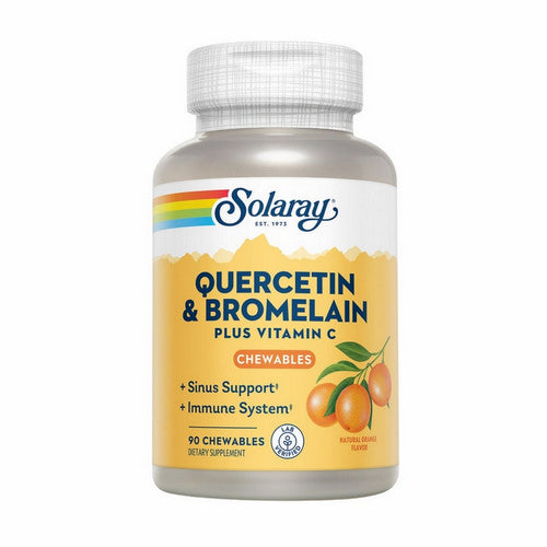 Solaray, Quercetin And Bromelain Plus Vitamin C Chewables Natural Orange, 90 Count