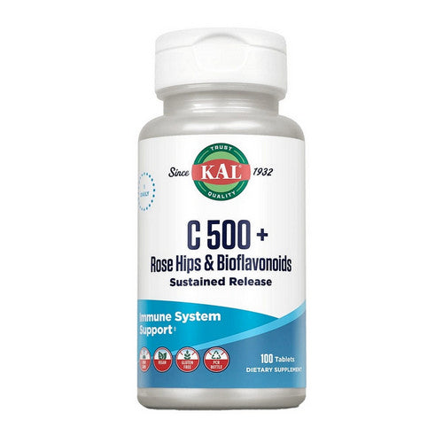 Kal, C 500+ Rose Hips & Bioflavanoids, 100 Tabs
