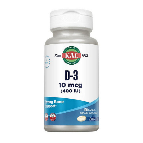 Kal, D-3, 400 IU, 100 Softgels