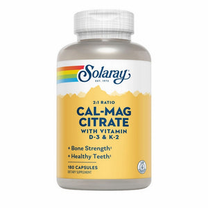 Solaray, 2:1 Ratio Calcium And Magnesium Citrate With Vitamins D 3 Plus K 2, 180 Caps