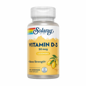 Solaray, Vitamin D-3, 2,000 IU, Lemon 60 Lozenges