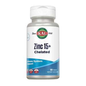 Kal, Zinc 15+ Chelated, 100 Tabs